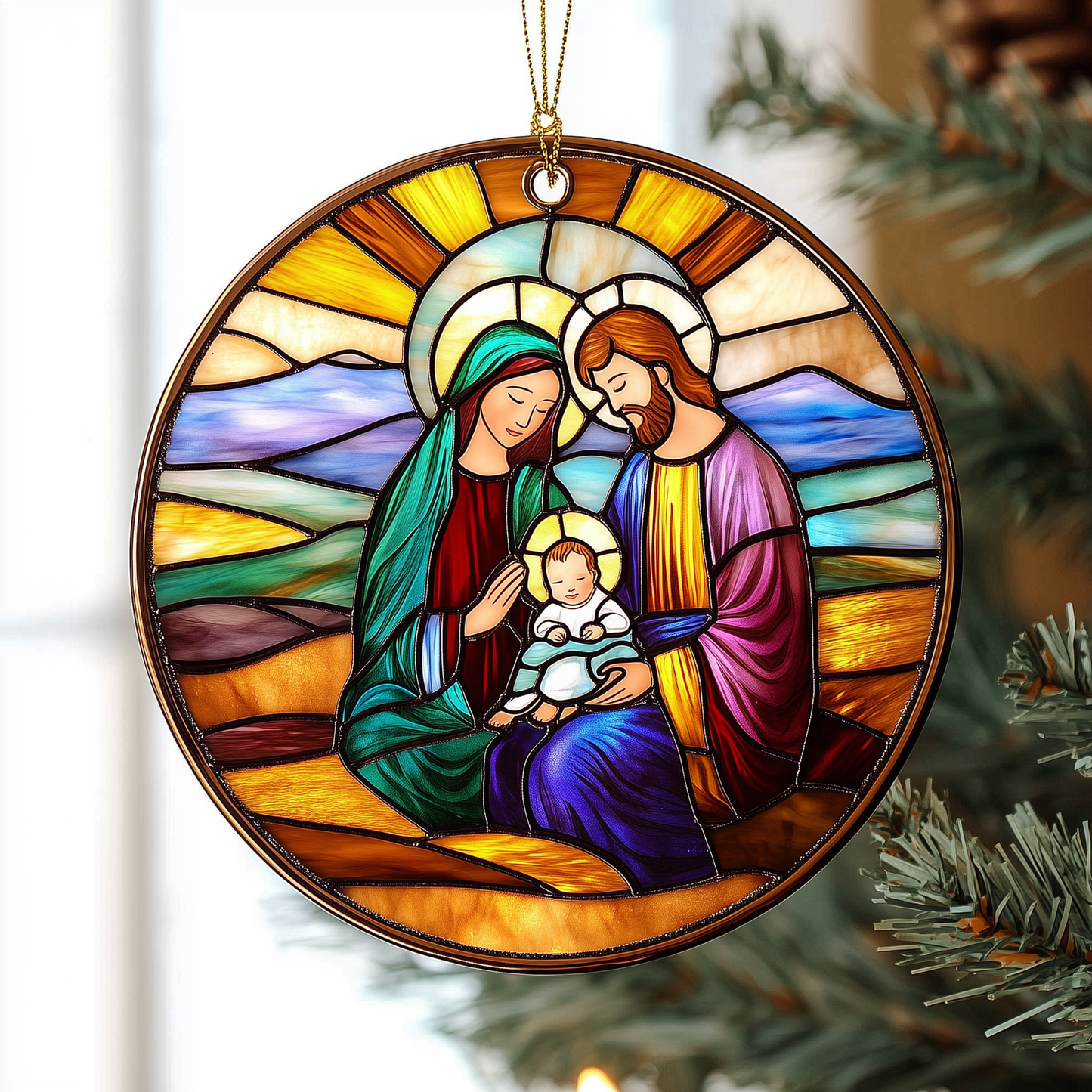 Nativity Mica Ornament Holy Family Christmas Ornament Religious Holiday Decoration Perfect Gift