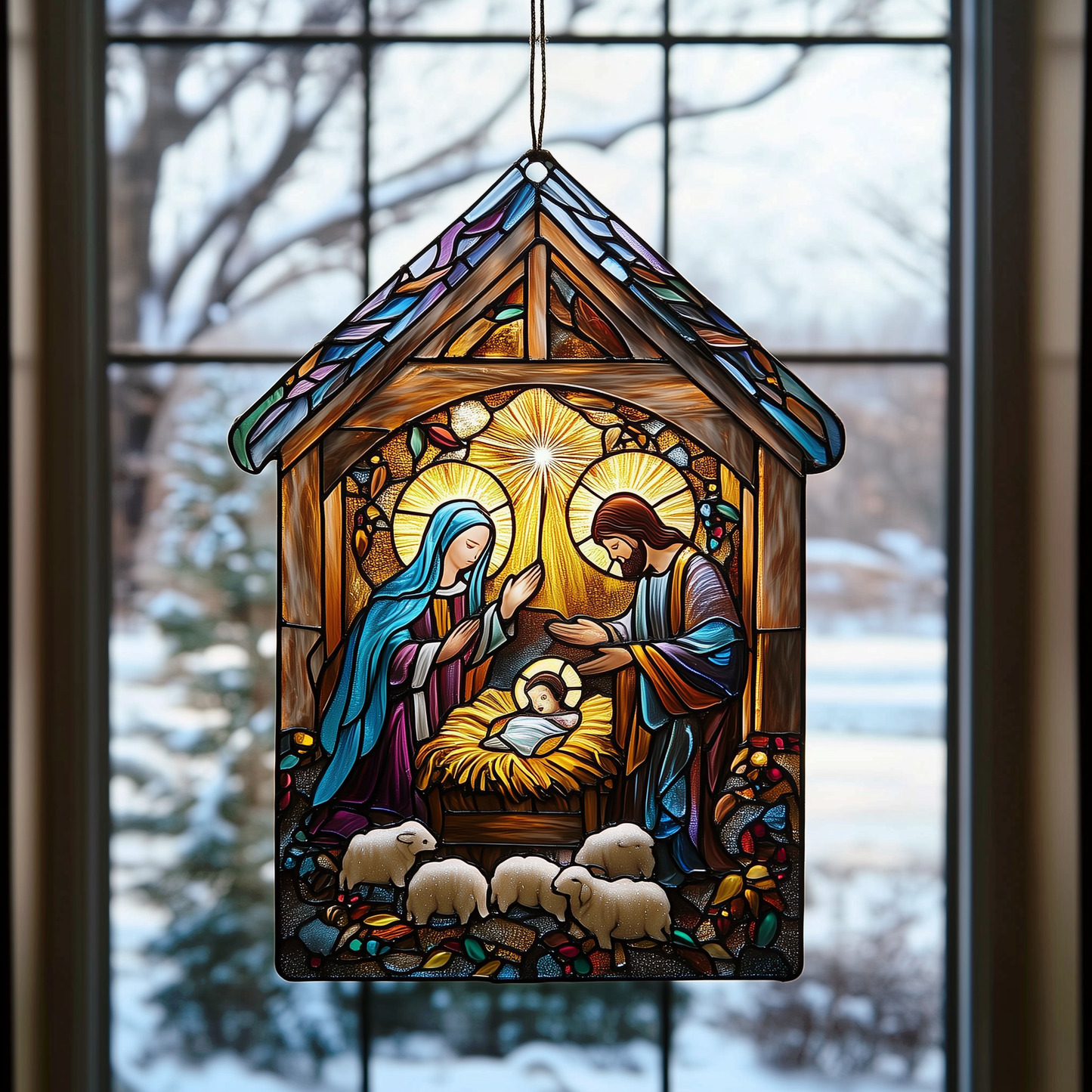 Nativity Mica Ornament Blessed Nativity Christmas Ornament Meaningful Religious Holiday Keepsake