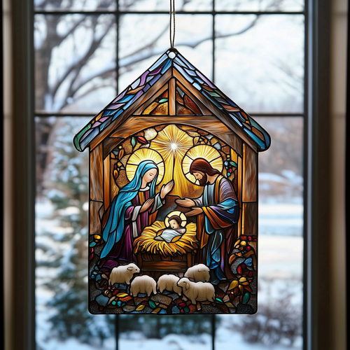 Nativity Mica Ornament Blessed Nativity Christmas Ornament Meaningful Religious Holiday Keepsake