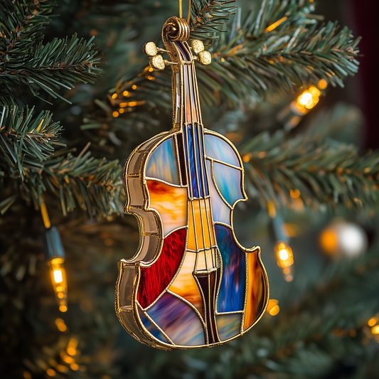 Colorful Violin Mica Ornament Creative Violin Design Christmas Ornament Best Present For Violinist