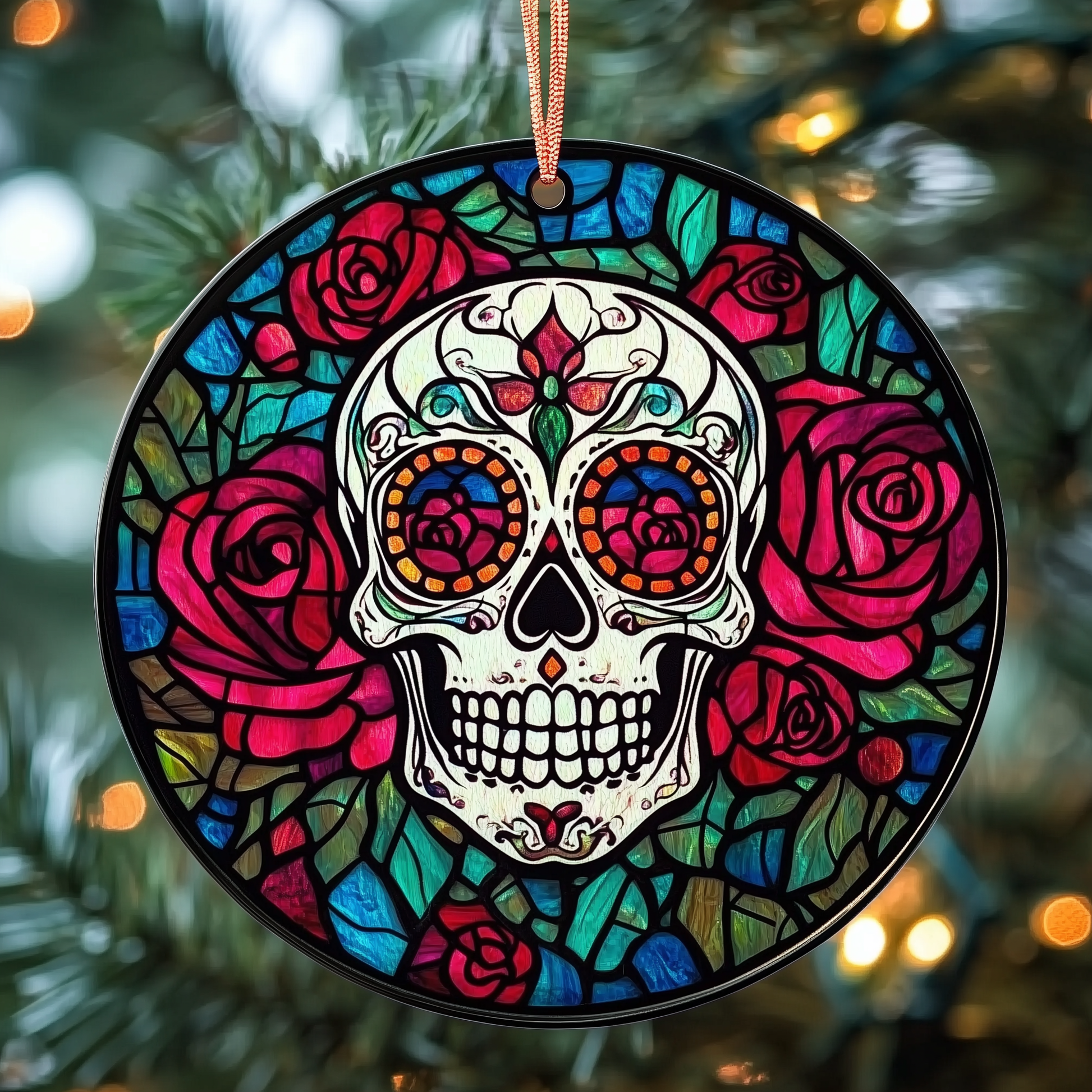 Elegant Skull Mica Ornament Creative Gothic Christmas Ornament Gifts For People Who Like Skulls