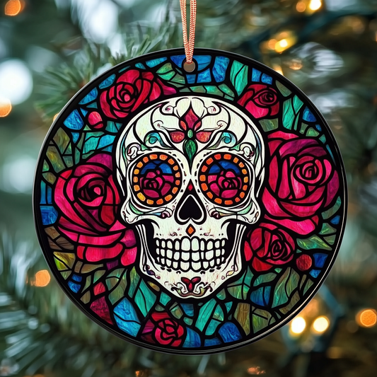 Elegant Skull Mica Ornament Creative Gothic Christmas Ornament Gifts For People Who Like Skulls