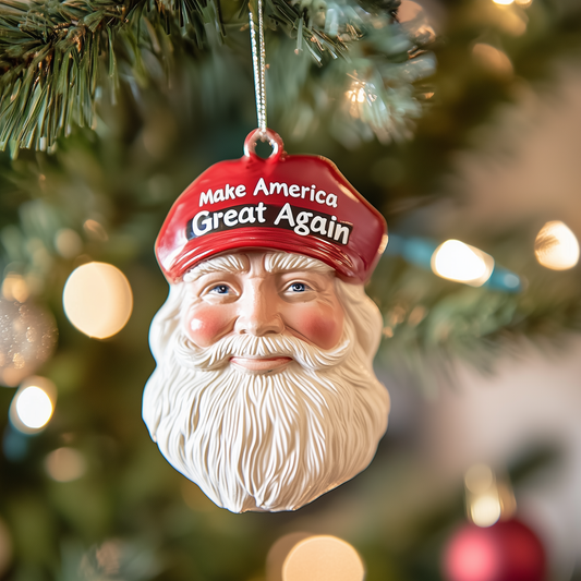 Santa Make America Great Again Mica Ornament Cheerful Patriotic Christmas Ornament Beautiful Decoration