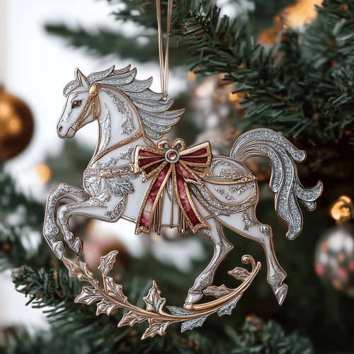 Festive Horse Mica Ornament Beautiful Horse Lover Christmas Ornament Horsey Christmas Gifts