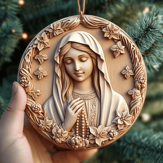 Mother Mary Mica Ornament Blessed Religious Christmas Ornament Meaningful Holiday Gift For Friends