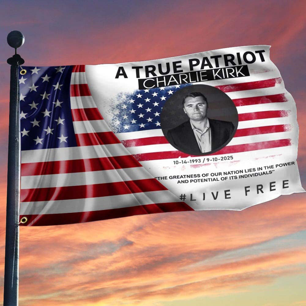 Charlie Kirk Flag A True Patriot American Flag Live Free Gifts For Freedom Fans - Pvr