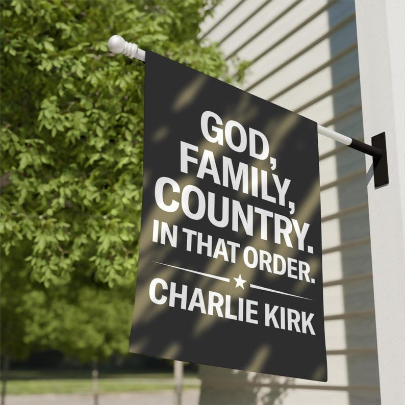 Charlie Kirk American Flag God Family Country In That Order Charlie Kirk Merchandise
