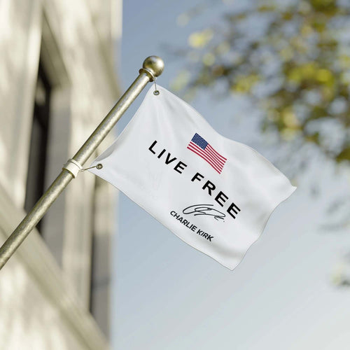USA Flag Live Free Flag Charlie Kirk Patriotic Outdoor Flag Freedom Gifts Decor - Pvr