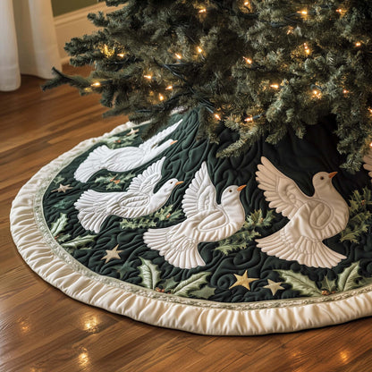 Snow Dove Quilted Tree Skirt Holiday Living Decorations Gifts For Someone Who Like Doves - Pvr