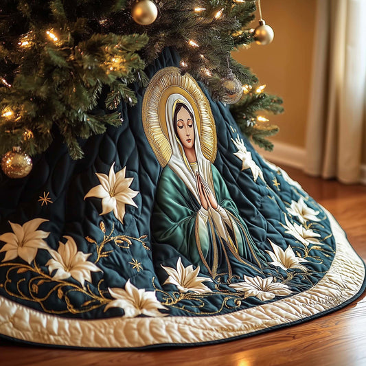 Sacred Grace Quilted Tree Skirt 2025 Faith Items For Your Grandma Decoration