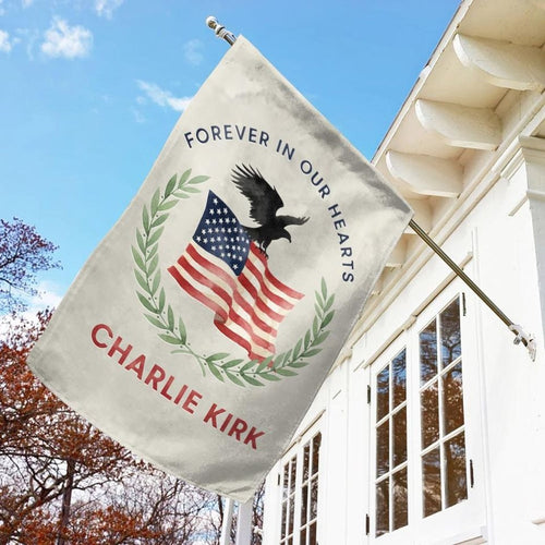 Charlie Kirk Eagle America Flag Forever In Our Hearts Memorial Tribute Presents - Pvr
