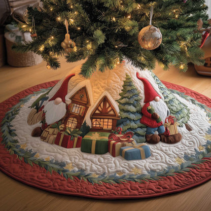 Snowy Gnome Quilted Tree Skirt Gnome Lovers Awesome Merch Gifts Ideas