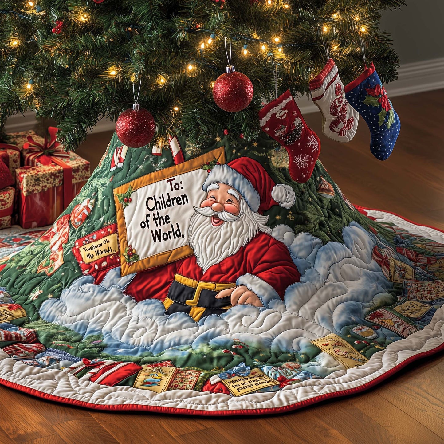 Santa Workshop Quilted Tree Skirt 2025 Decor Ideas For People Who Love Santa