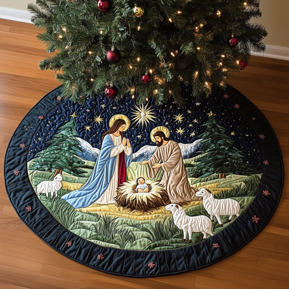 Nativity Scene Quilted Tree Skirt Christian Women Great Faith Decor Ideas
