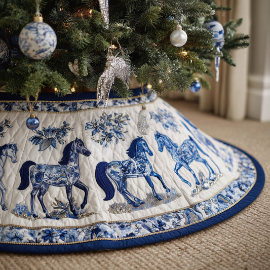Horse Quilted Tree Skirt Holiday Living Decorations Gifts For Horsey Ladies - Pvr