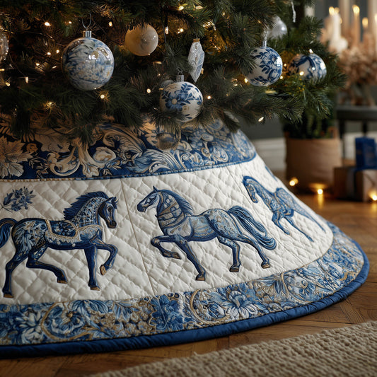 Horse Quilted Tree Skirt Horse Lovers Best Tree Decoration Merch Ideas