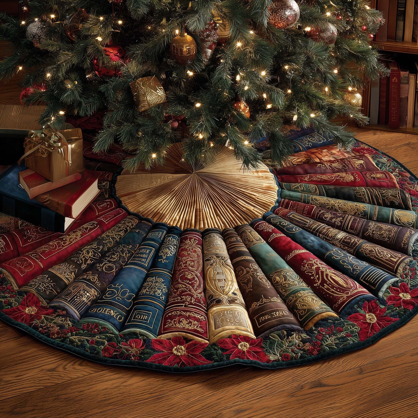Bookish Quilted Tree Skirt Best Holiday Book Themed Gift Ideas For Your Mom
