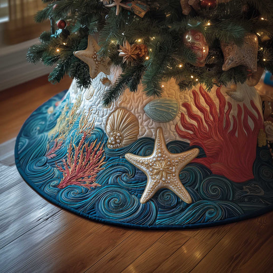 Ocean Breeze Quilted Tree Skirt Beach Lovers Nice Gifts Ideas For Decoration
