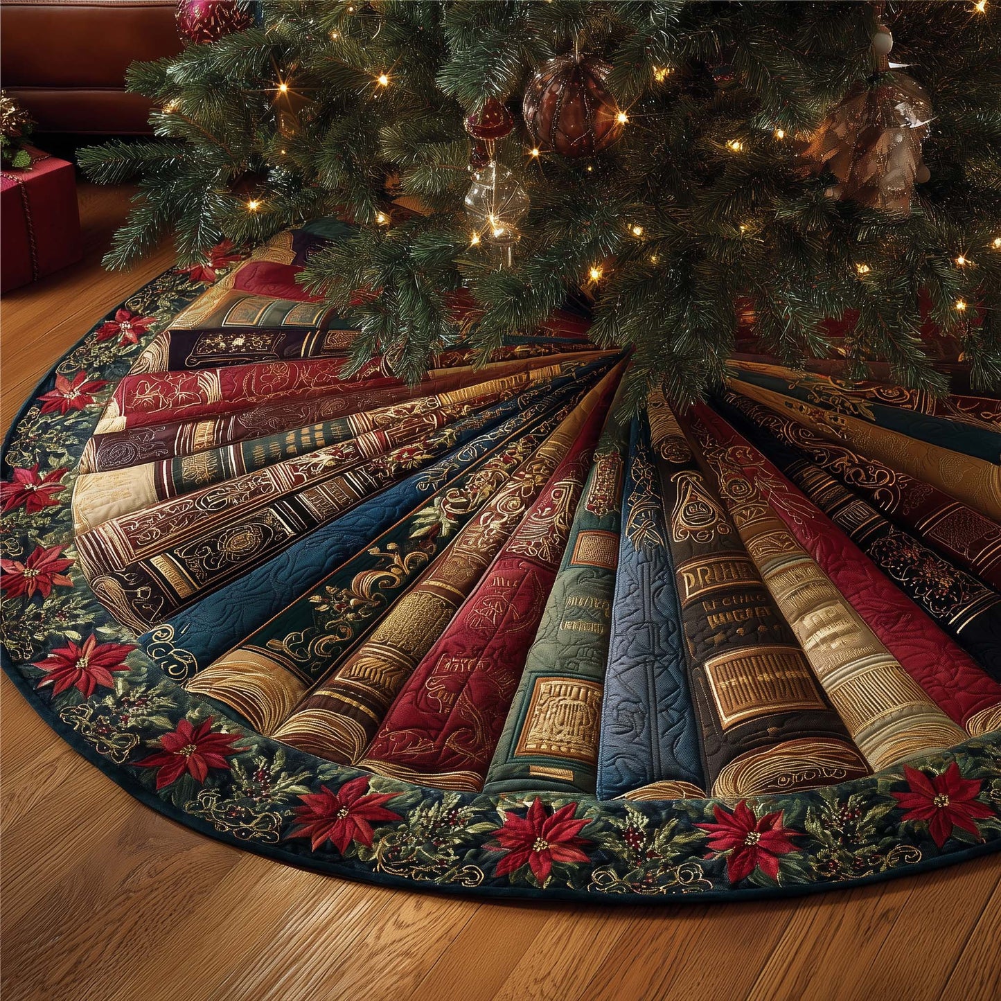Book Quilted Tree Skirt 2025 Decoration Ideas Merch Gifts For Your Friend