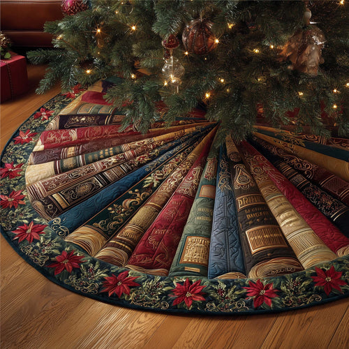 Book Quilted Tree Skirt 2025 Decoration Ideas Merch Gifts For Your Friend