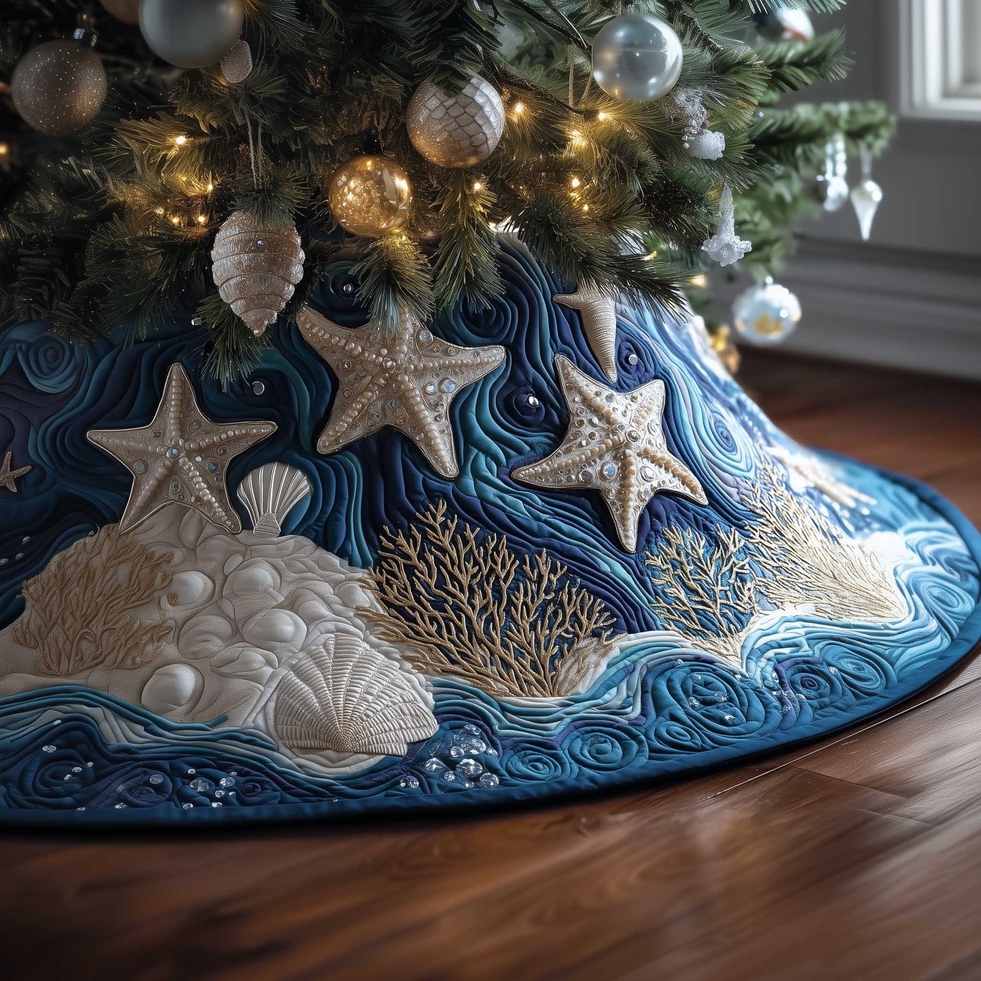 Ocean Breeze Quilted Tree Skirt 2025 Holiday Decoration Ideas For Girl