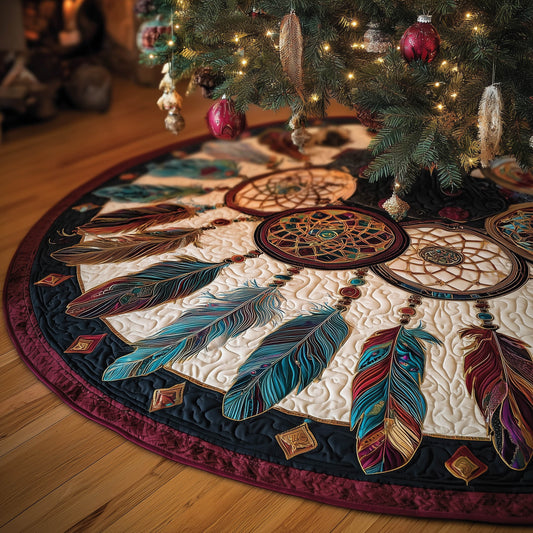 Tribal Soul Quilted Tree Skirt Dreamcatcher Tree Decoration Merch Gifts For Her