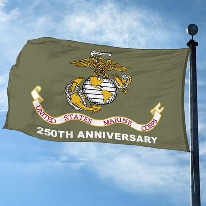 U.S Marine Corps Veteran Flag 250th Anniversary Home Decorative Patriotic Gifts - Pvr