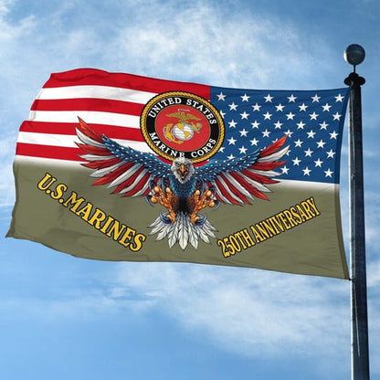 U.S Marines Veteran Eagle Flag 1775 2025 250th Anniversary Home Decor Proud Veteran Gifts - Pvr
