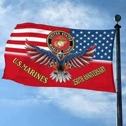 U.S Marines Veteran Eagle Flag 1775 2025 250th Anniversary Home Decor Proud Veteran Gifts - Pvr