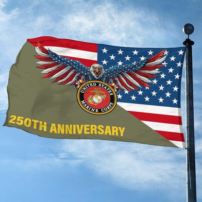 U.S Marine Corps Veteran Flag 250th Anniversary Home Decorative Gifts - Pvr