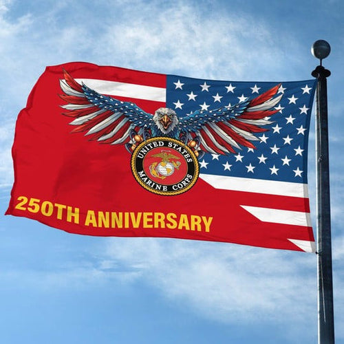 U.S Marine Corps Veteran Flag 250th Anniversary Home Decorative Gifts - Pvr