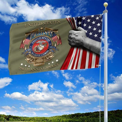 U.S Marine Corps Veteran Flag 1775 2025 250th Anniversary Home Decor Patriotic Gifts - Pvr