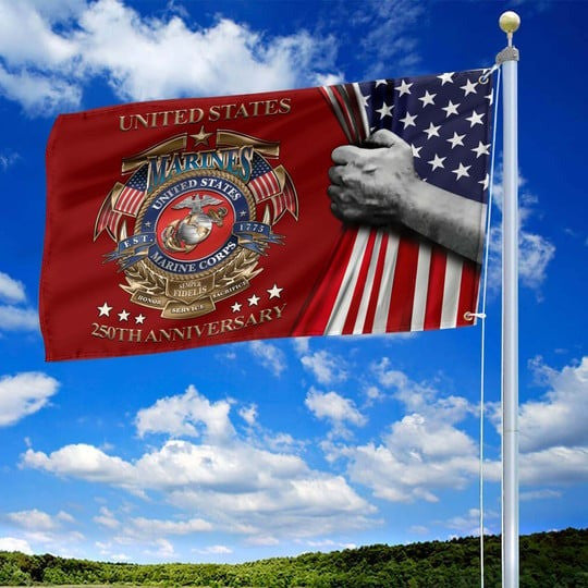 U.S Marine Corps Veteran Flag 1775 2025 250th Anniversary Home Decor Patriotic Gifts - Pvr