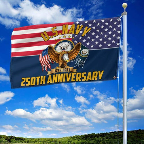 United States Navy Veteran Flag 1775 2025 250th Anniversary Outdoor Decor Military Gift Ideas - Pvr
