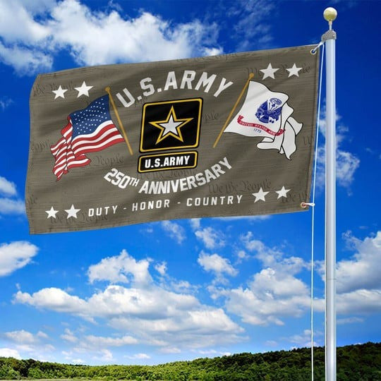 US Army Veteran Flag 250th Anniversary Duty Honor Country Semiquincentennial Gift Ideas - Pvr