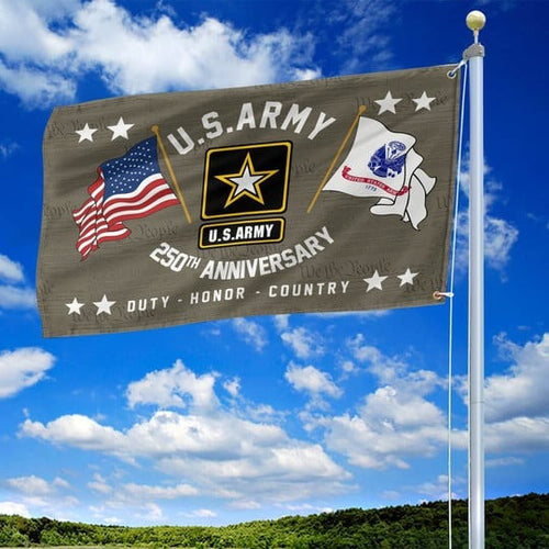 US Army Veteran Flag 250th Anniversary Duty Honor Country Semiquincentennial Gift Ideas - Pvr