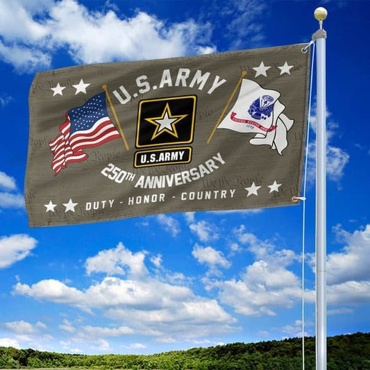 US Army Veteran Flag 250th Anniversary Duty Honor Country Semiquincentennial Gift Ideas - Pvr