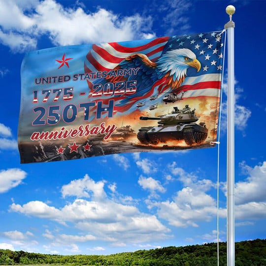 US Army Veteran Flag 250th Anniversary Eagle USA Flag Semiquincentennial Best Gift Ideas - Pvr