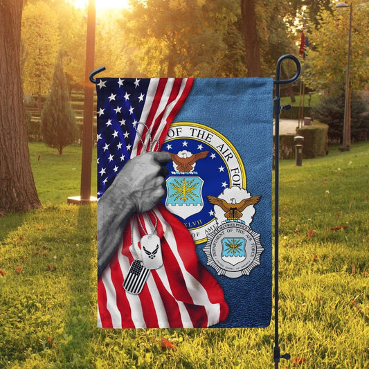 US Air Force Veteran Flag Half USA Flag Dog Tag Outdoor Decor Military Gift Ideas - Pvr