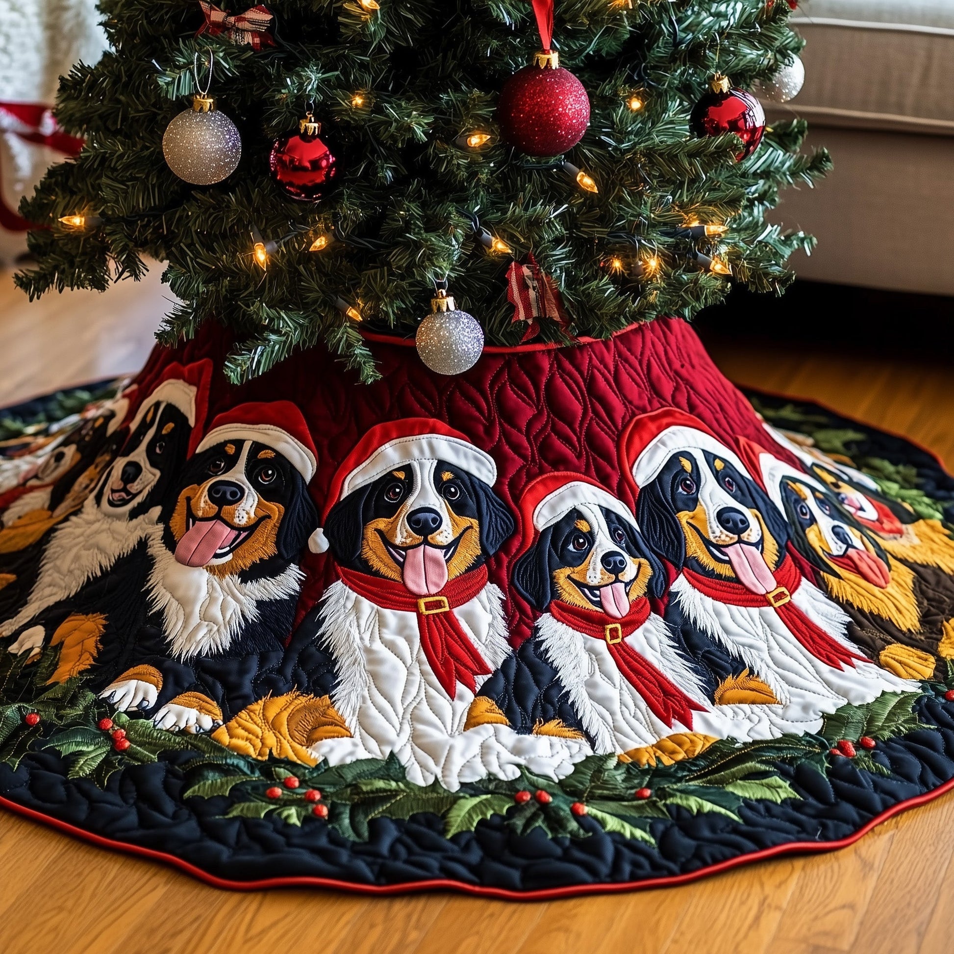 Bernese Mountain Quilted Tree Skirt GFTOMA5386