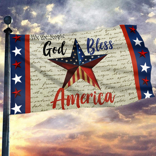 Veteran We The People Flag God Bless America Faith Home Decor Presents For Patriots