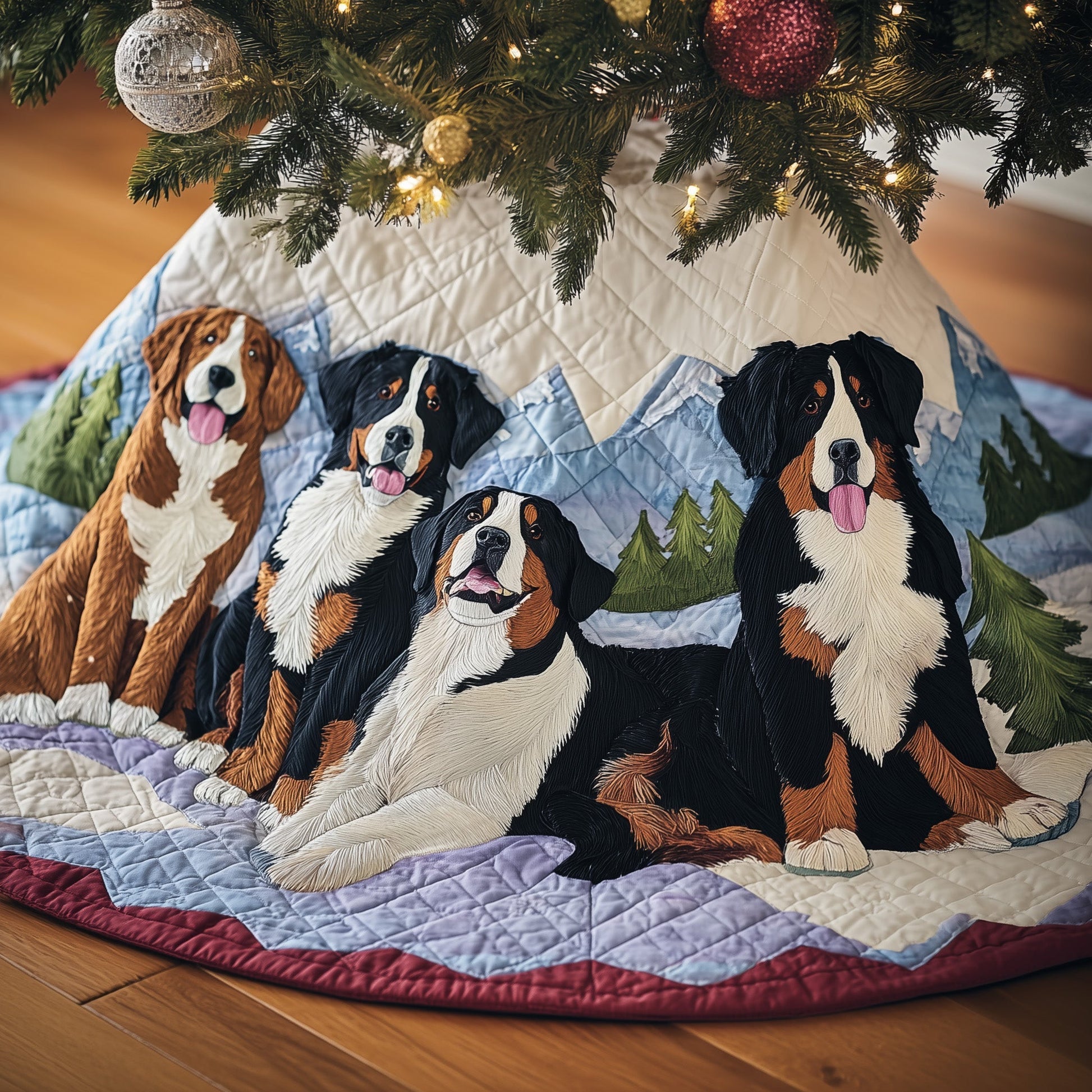 Bernese Mountain Quilted Tree Skirt GFTOMA5382