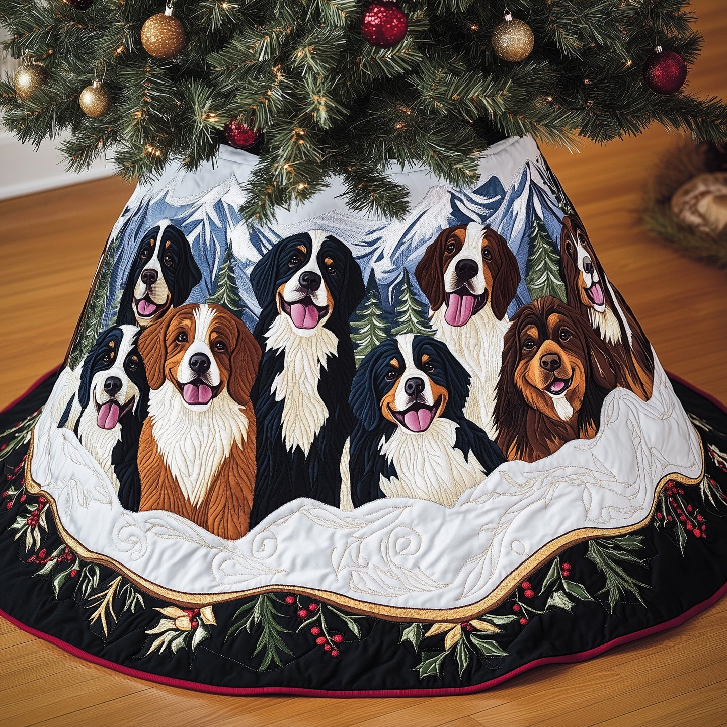 Bernese Mountain Quilted Tree Skirt GFTOMA5389