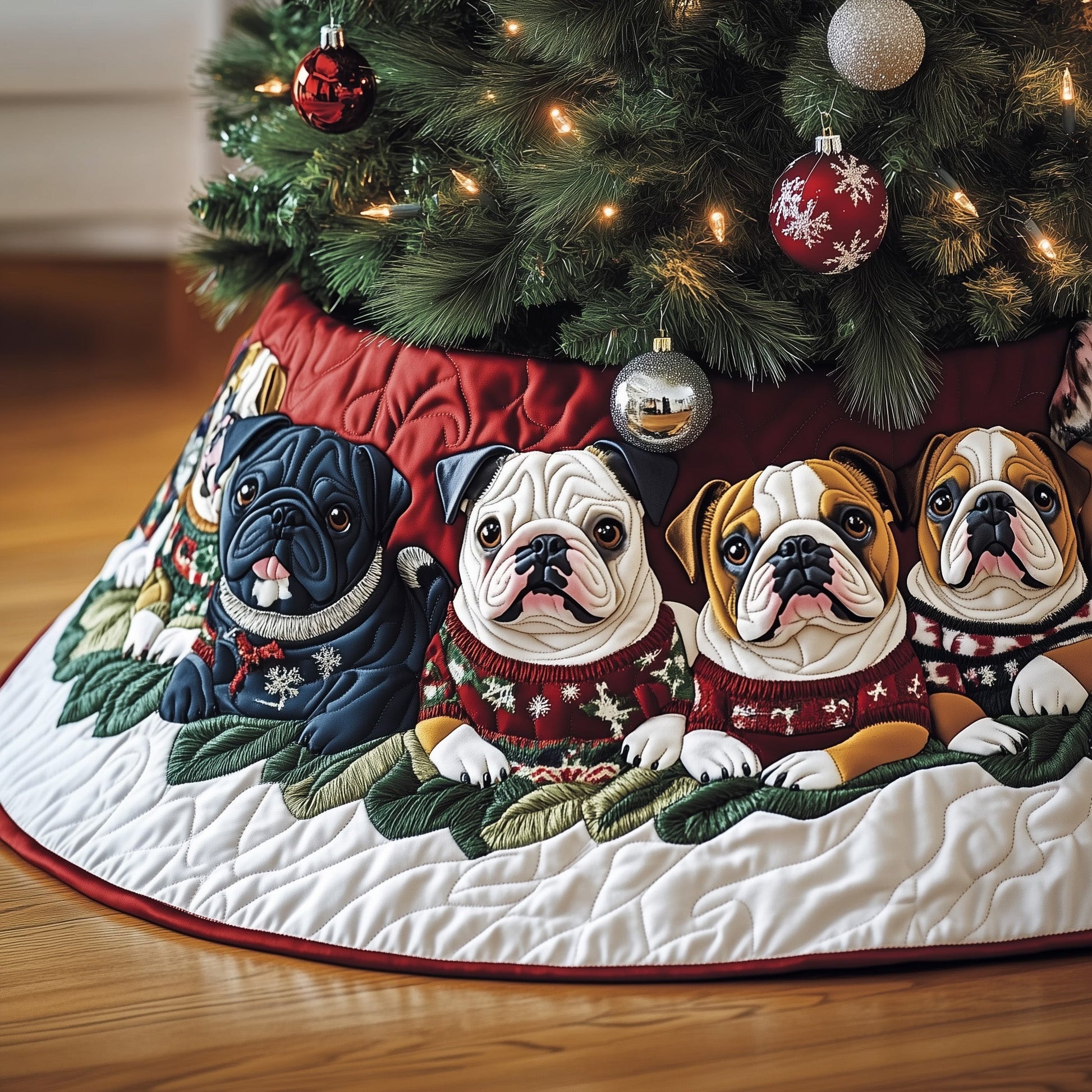 Bulldog Buddy Quilted Tree Skirt GFTOMA5181