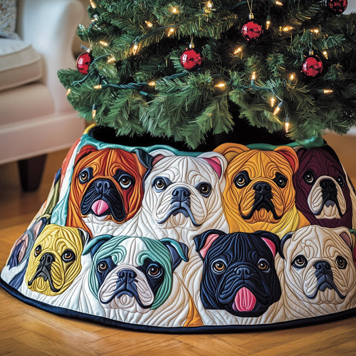 Bulldog Buddy Quilted Tree Skirt GFTOMA5176