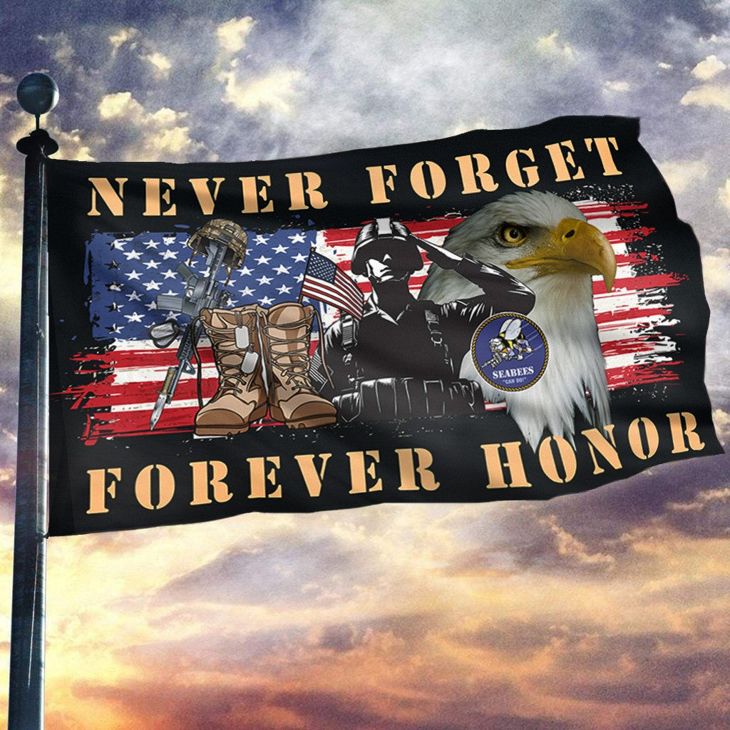 Eagle Veteran Flag Never Forget Forever Honor Soldier USA Outdoor Decor Memorial Gifts