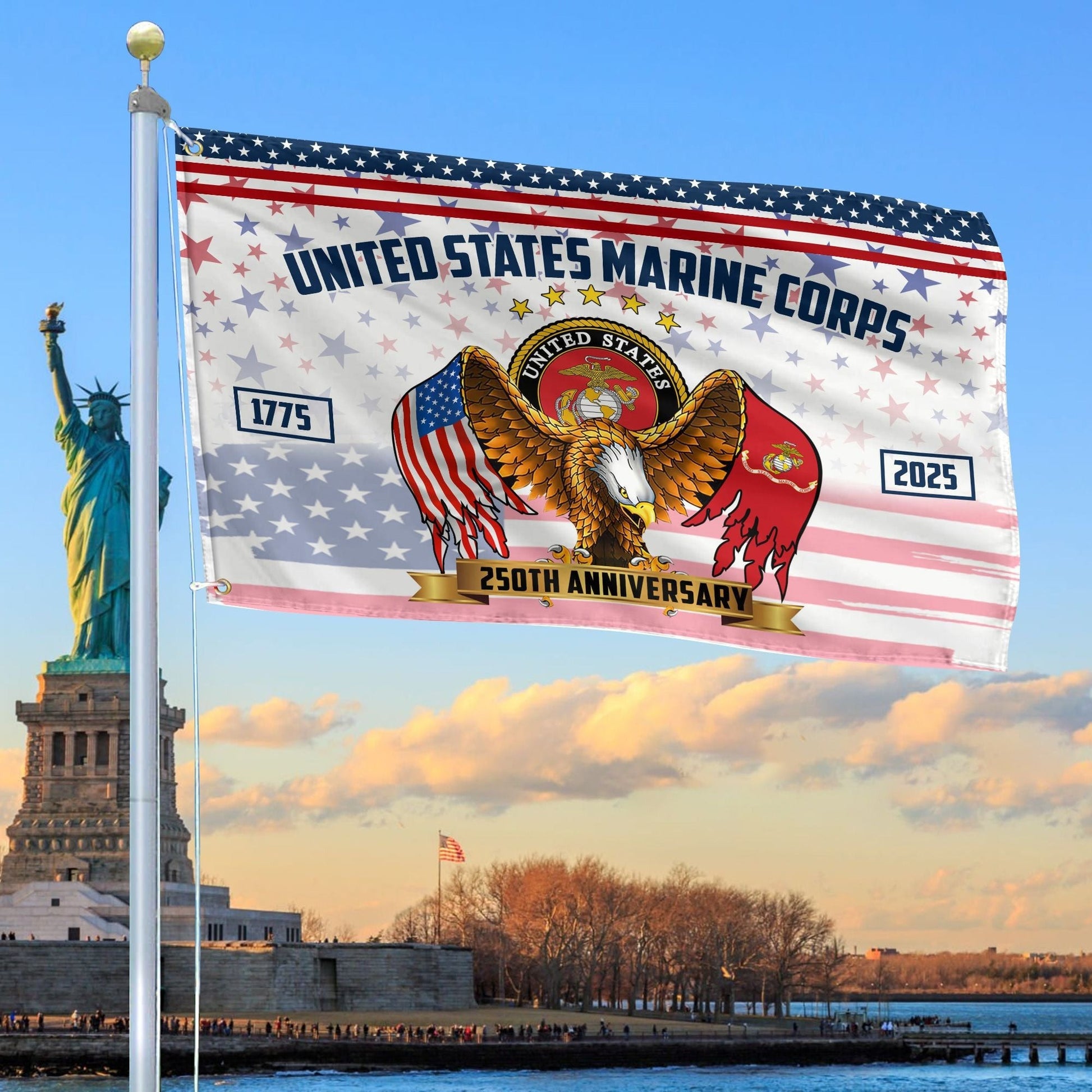 250th Anniversary Marine Corps Flag USMC Father_s Day Present for Marine Veteran
