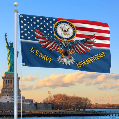 250th Anniversary US Navy Flag Best Father_s Day Gift for Navy Veteran