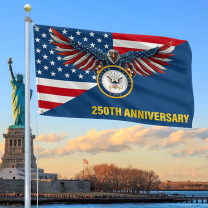 250th Anniversary Navy Flag Gifts For Navy Veteran On Father_s Day Patriotic Decor