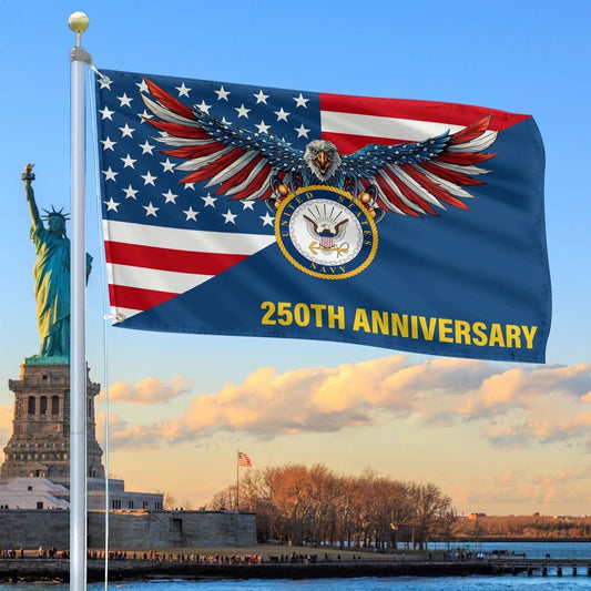 250th Anniversary Navy Flag Gifts For Navy Veteran On Father_s Day Patriotic Decor
